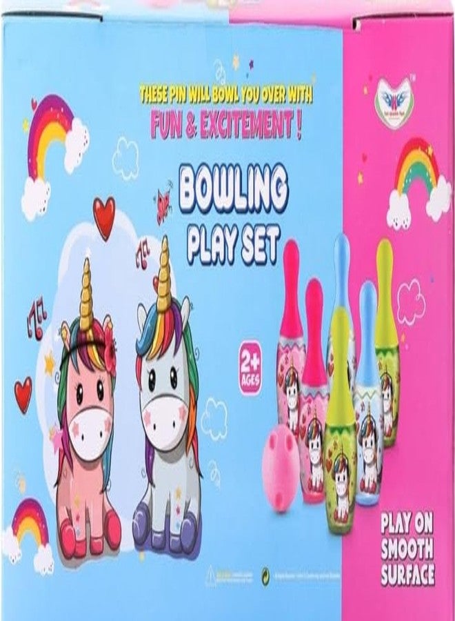 Manos Unicorn Bowling Game Set, 6 Large Pins & 1 Ball, Multicolour foor Game Indoor Game Toy for Kids Pack of 1 - Image 4